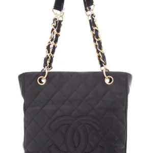 Chanel Vintage Black Caviar Petite Shopping Tote